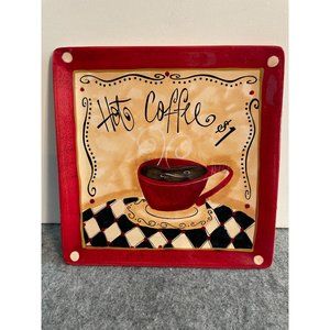 Certified International Square Decorative Hot Coffee Plate 8.5" x 8.5"  # 1735